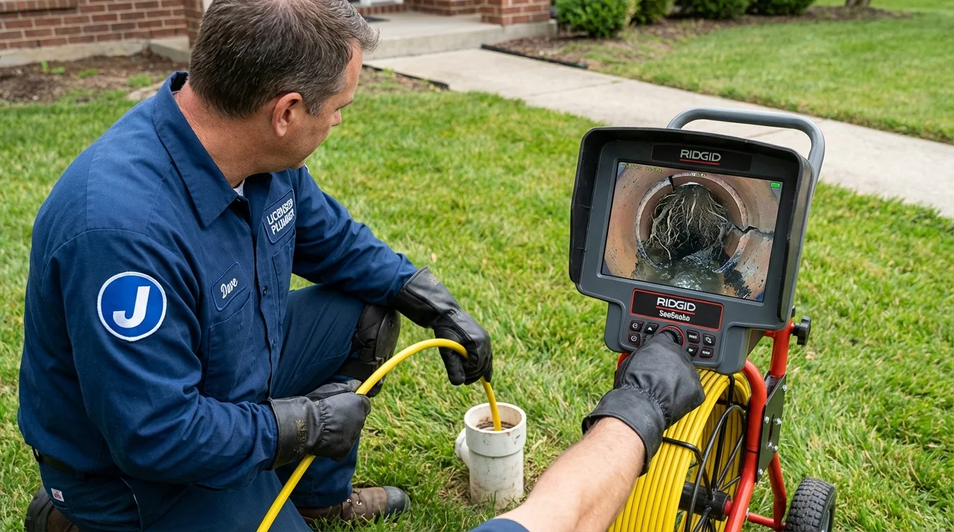 Sewer camera inspection being performed by Johns Plumbing LLC in Elverson