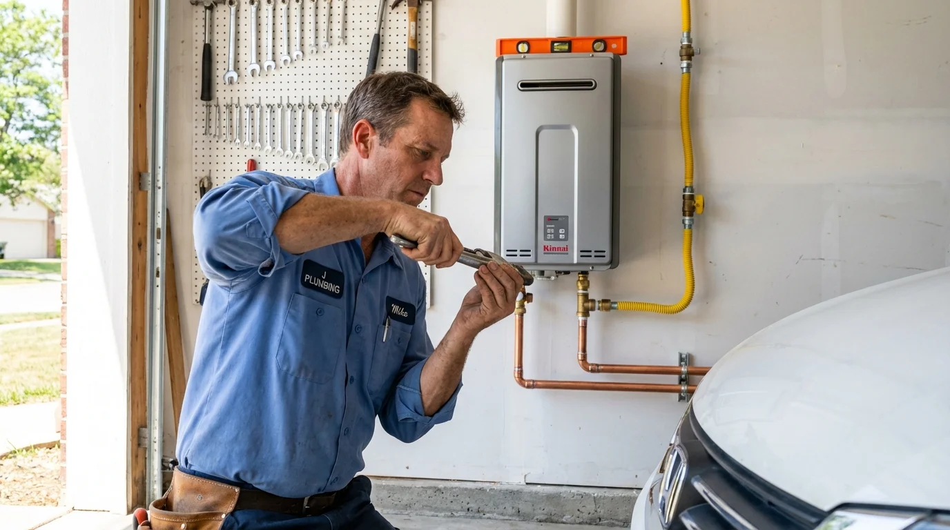 Tankless water heater installation by a Johns Plumbing LLC plumber in Elverson